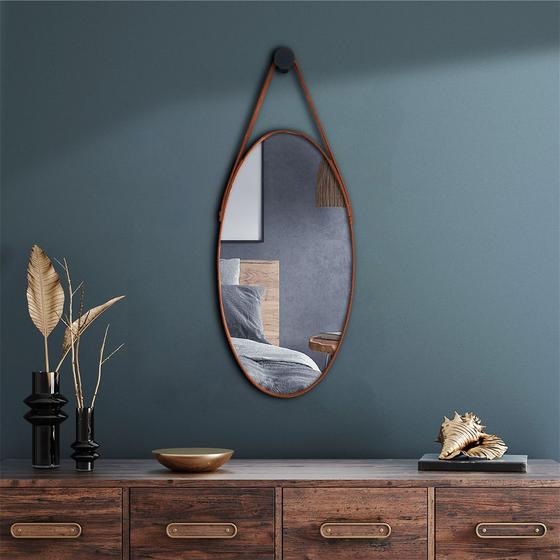 Imagem de Espelho Oval de Parede 21x35cm para Escritório Quarto Sala 