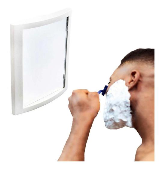 Imagem de Espelho Para Box Barbear No Banho Com Ventosa Prático Para Banheiro