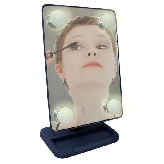 Imagem de Espelho para maquiagem Vivitar Vanity Mirror com iluminação por LED e rotação 360 - Cinza