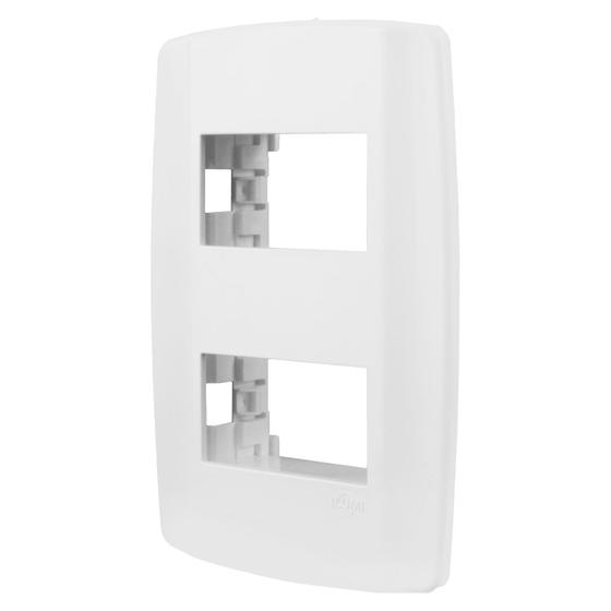Imagem de Espelho Placa 4x2 com Suporte para 2 Módulos Separados Horizontal Linha Slim Ilumi - 82080