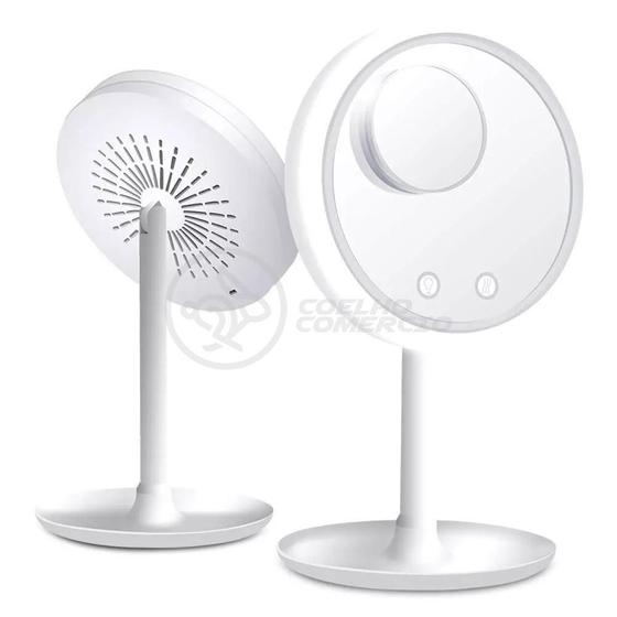 Imagem de Espelho Portátil Maquiagem Luz Led Ring Light Ventilador Nº2