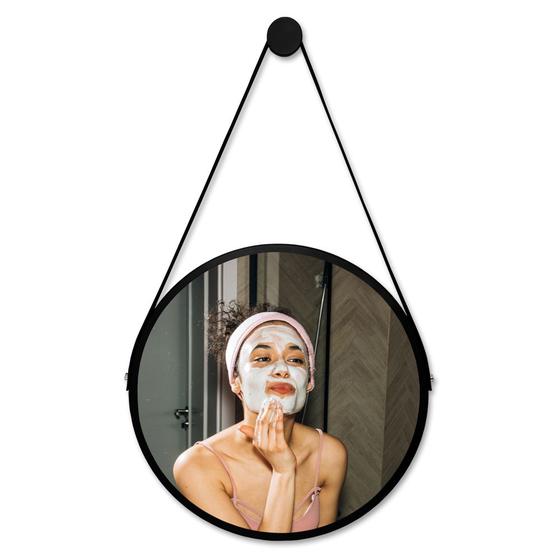 Espelho Profissional 30cm Redondo com Alça de Couro e Suporte Para Salão de Beleza Cabeleireiro Barbearias - Beltempo Menor preço em Espelho Profissional 30cm Redondo com Alça de Couro e Suporte Para Salão de Beleza Cabeleireiro Barbearias - Beltempo