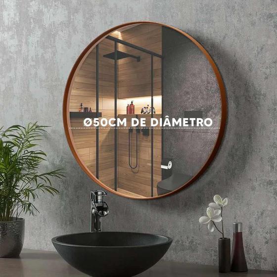 Imagem de Espelho Redondo 50cm Com Moldura 4227 Luxo JB Bechara