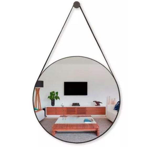 Imagem de Espelho Redondo 60cm com Alça e Suporte Sala Quarto Banheiro - Biliv Espelhos
