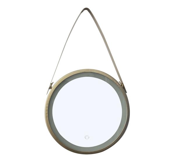 Imagem de Espelho redondo com luz de led e alça de metal 30cm