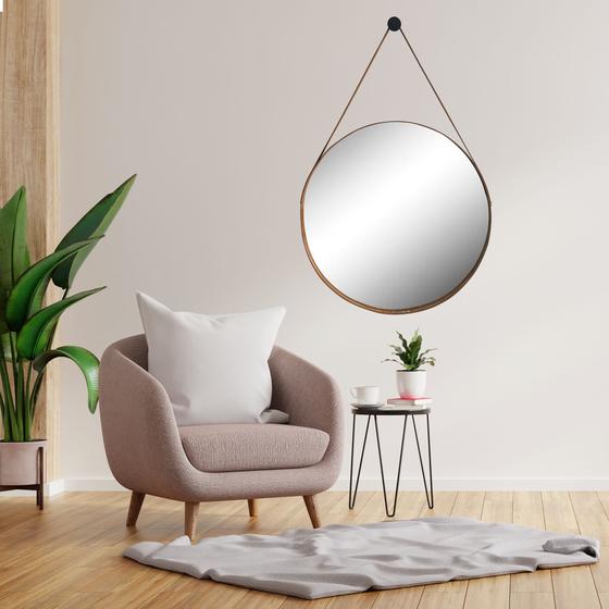 Espelho Redondo Decorativo Escandinavo Adnet  40cm + Suporte é boa?