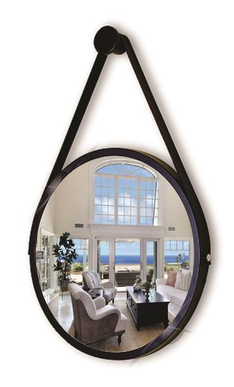 Espelho Redondo Decorativo Suspenso Com Alça 50cm + Suporte Preto Alça Preta Menor preço em Espelho Redondo Decorativo Suspenso Com Alça 50cm + Suporte Preto Alça Preta