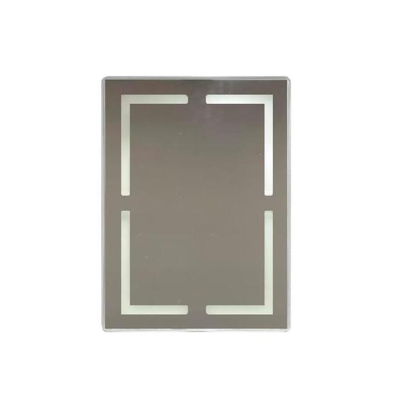 Imagem de Espelho retangular com led toush preto sobrepor - 80 cm