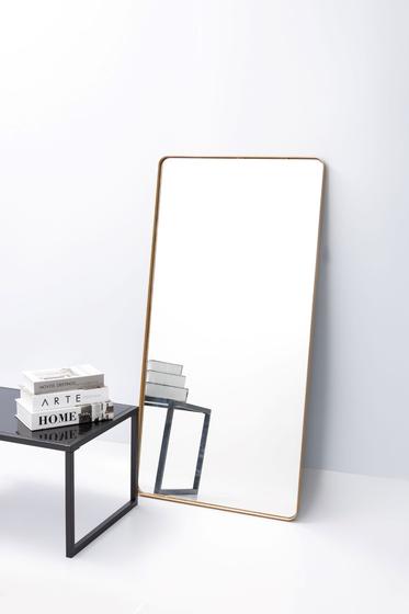 Imagem de Espelho Retangular Grande 120x60 Decoração Corpo inteiro com Moldura em Metal