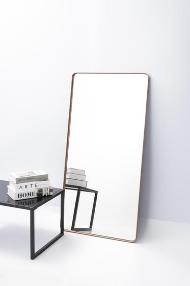 Imagem de Espelho Retangular Grande com Moldura Metal 120x60 Decoração Retro