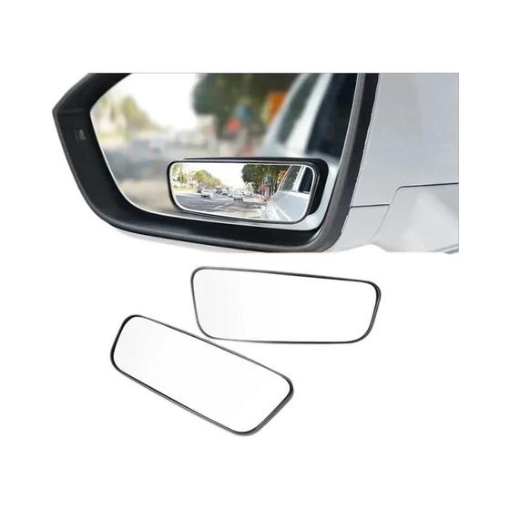 Imagem de Espelho Retrovisor De 360 Graus 2 Peças Espelho Auxiliar Retangular Curvo Para Ponto Cego De