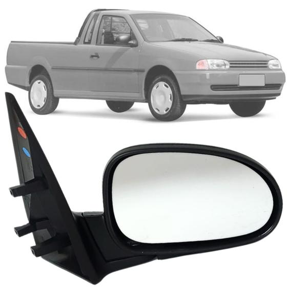 Imagem de Espelho Retrovisor Direito Carona Volkswagen Gol Saveiro G2 Bola 95 96 97 98 99 de 4 Portas sem controle de Regulagem Interno