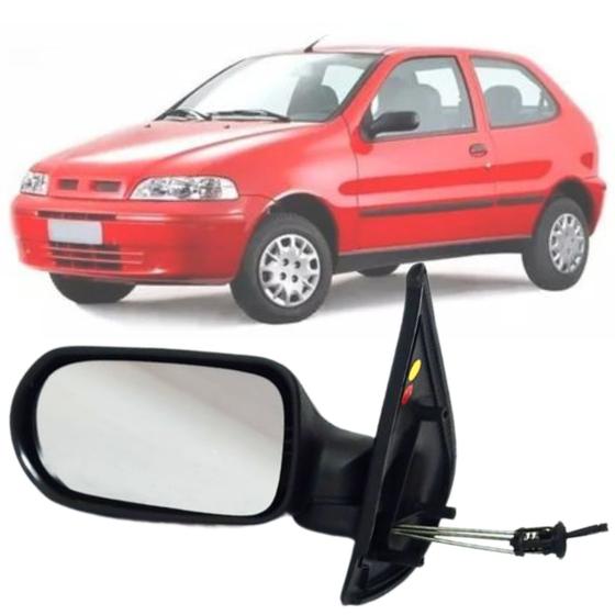 Imagem de Espelho Retrovisor Esquerdo Motorista Fiat Palio Strada Fire 2001 2002 2003 Com Controle de Regulagem Interno de 2 Portas
