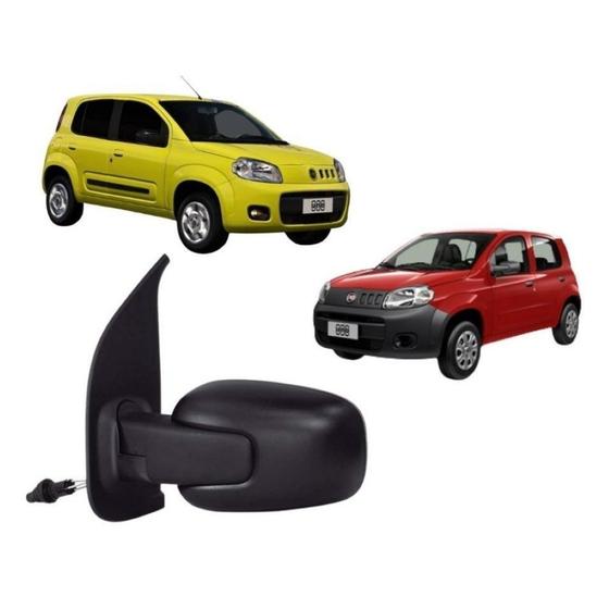 Imagem de Espelho Retrovisor Fiat Uno 4 Portas 2010 a 2014 Com Controle Lado Esquerdo