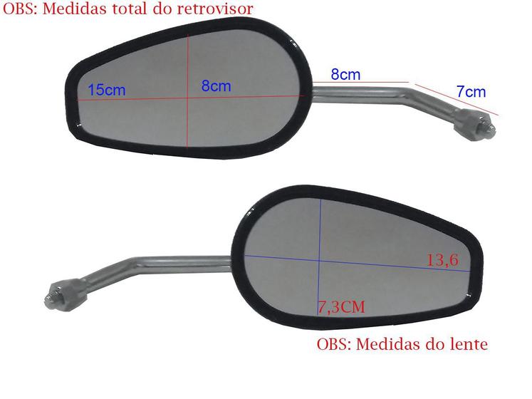 Imagem de Espelho retrovisor GVS Mod.Harley para Midnight cromado convexo