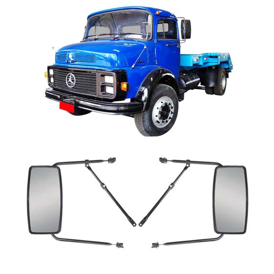 Imagem de Espelho retrovisor plano caminhão mb 1114 1934 par completo a partir 1964...