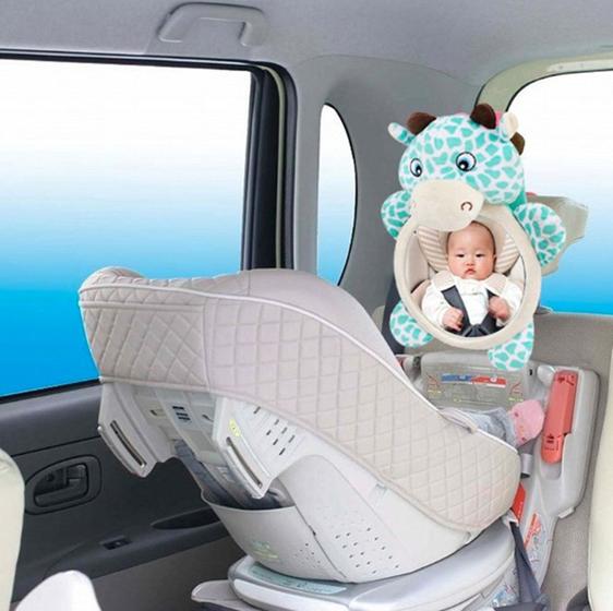 Imagem de Espelho Retrovisor Traseiro Carro Infantil Pelúcia Bebê
