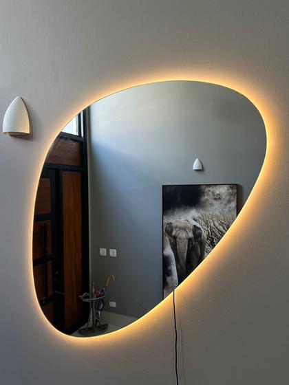 Imagem de Espelho Vidro 95cm Banheiro Decorativo Com LED Branco Quente