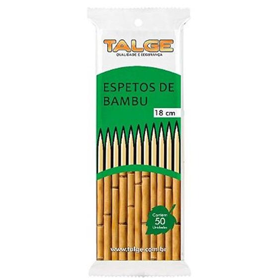 Espeto Bambu Talge 18cm 50un Imagem de Espeto Bambu Talge 18cm 50un