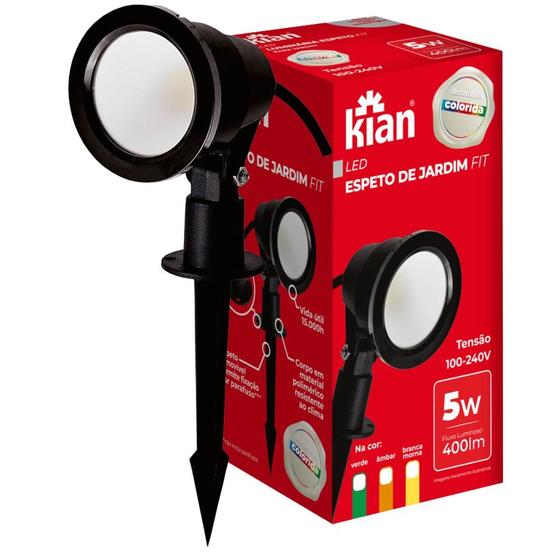 Imagem de Espeto de Jardim 5W com luz branca morna 3.000k Bivolt Kian