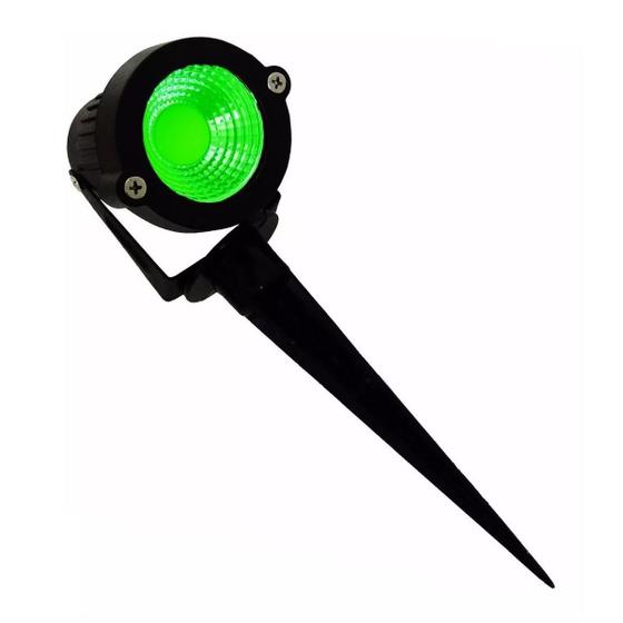 Imagem de Espeto De Jardim Luminária Led 7w Cob Lâmpada Verde Decoração Casa Iluminação