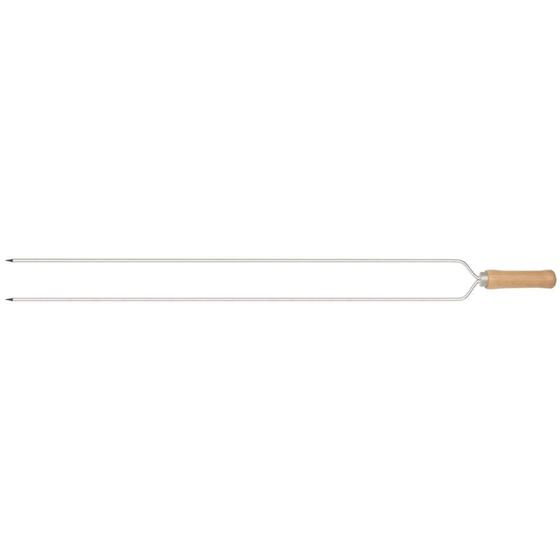 Espeto Duplo 85cm Mor Churrasco Aço Cromado Cabo Madeira Menor preço em Espeto Duplo 85cm Mor Churrasco Aço Cromado Cabo Madeira