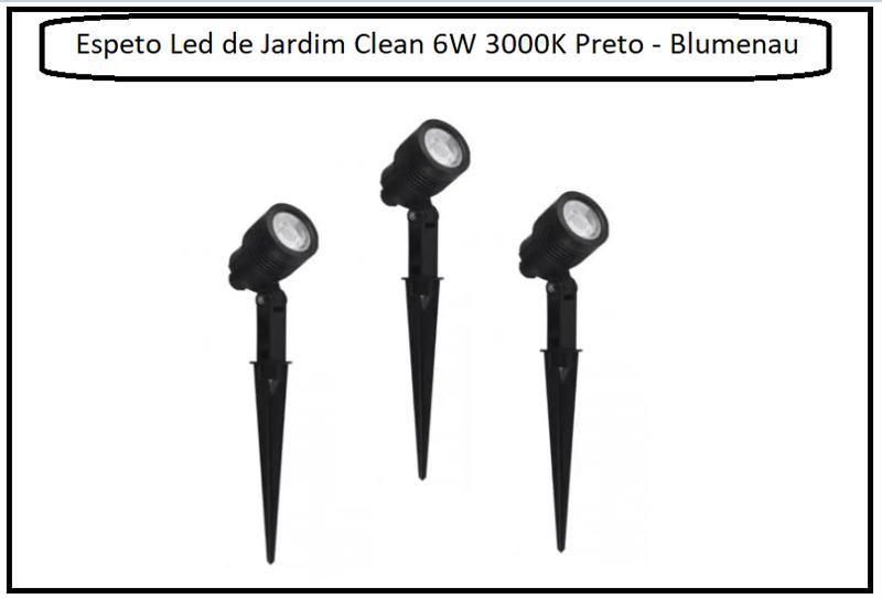 Imagem de Espeto Led de Jardim Clean 6W Preto - Blumenau