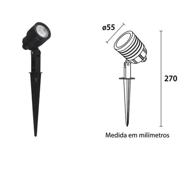 Imagem de Espeto Led de Jardim Clean 6W Preto - Blumenau