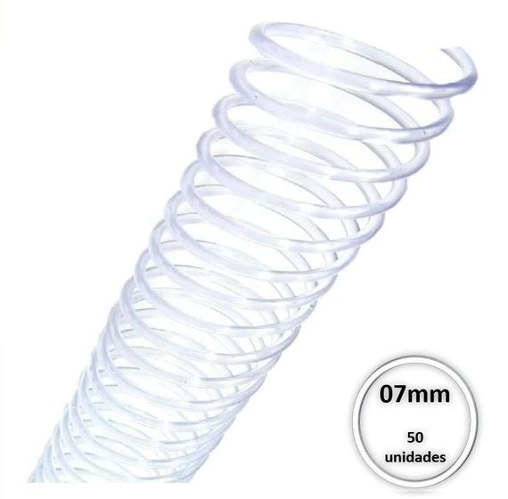 Imagem de Espiral Plastico para encadernação 07 mm Transparente c/ 50 Pcs