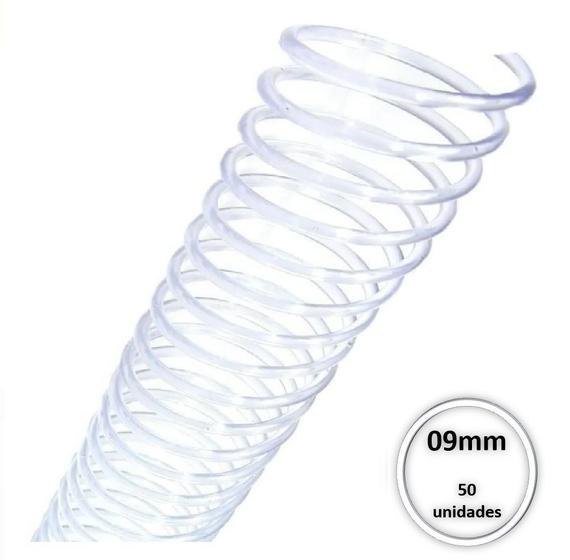 Imagem de Espiral Plastico para encadernação 09mm Transparente c/ 50 Pcs
