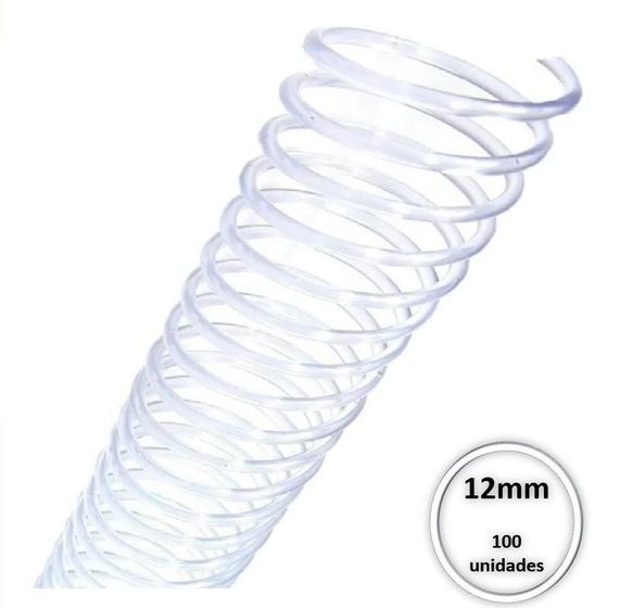Espiral Plastico para encadernação 12mm Transparente c/ 100 Pcs - MARES Imagem de Espiral Plastico para encadernação 12mm Transparente c/ 100 Pcs