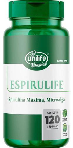 Imagem de Espirulife Spirulina 500mg Unilife 120 Cápsulas Suplemento Alimentar