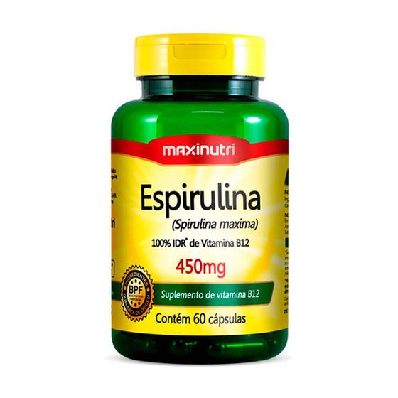 Imagem de Espirulina 450mg com 60 cápsulas Loja Maxinutri
