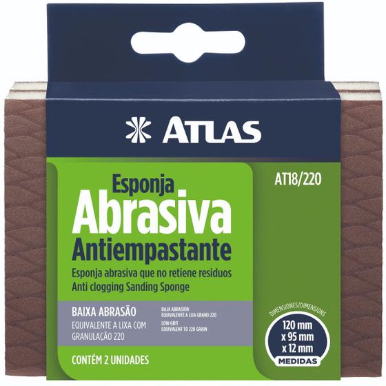 Imagem de Esponja Abrasiva Flexível Baixa Abrasividade Antiempastante Com 2 Un  Atlas