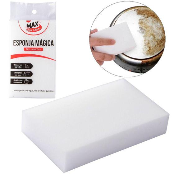 Imagem de Esponja / bucha magica de espuma para manchas dificeis max clean 10x6x2cm - CLINK