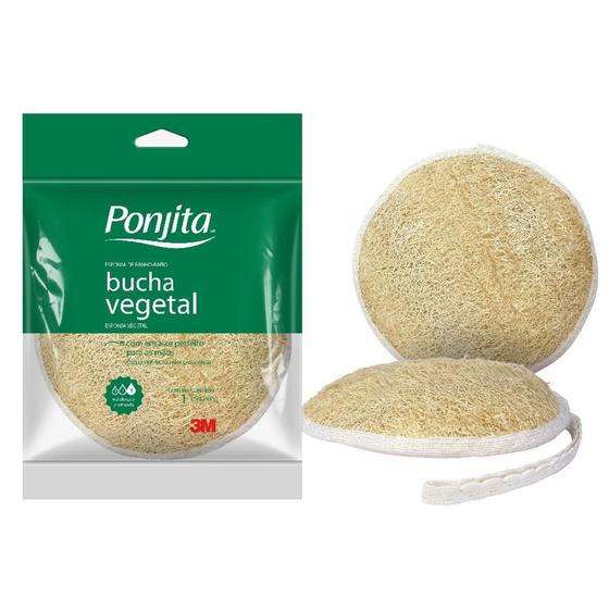 Esponja de Banho Ponjita 3M Bucha Vegetal Imagem de Esponja de Banho Ponjita 3M Bucha Vegetal