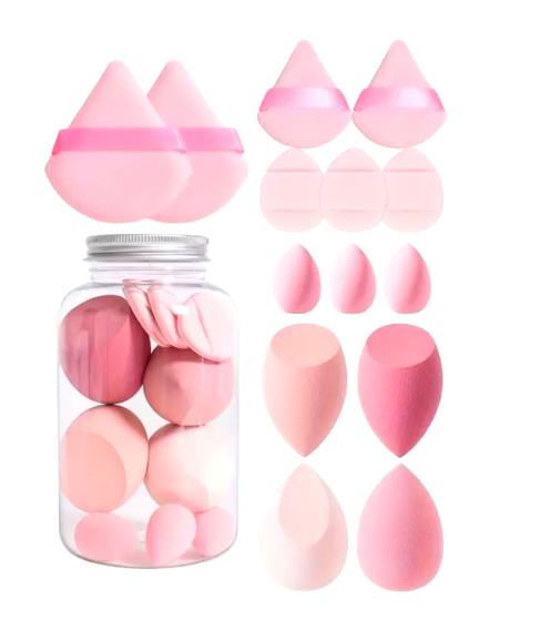Imagem de Esponja de Maquiagem Base Facial Corretiva Frasco com 14 Unidades
