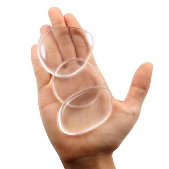 Imagem de Esponja de maquiagem de silicone, aplicador transparente e liquidificador cosmético puff BB pad para toda a base líquida ou creme cosmético ferramentas de beleza liquidificador, 3 pcs