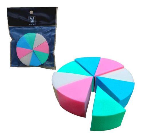 Kit com 8 Peças Esponja Maquiagem Pizza - Make up