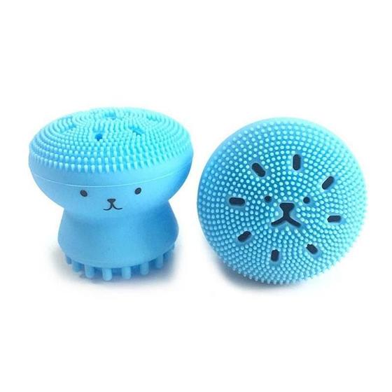 Imagem de Esponja De Silicone Limpeza Facial Esfoliante Polvo - Azul