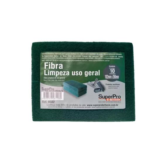 Imagem de Esponja Fibra Limpeza Geral Bettanin 10X26Cm R9502 Kit 10