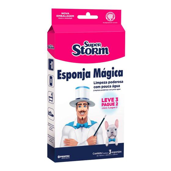 Imagem de Esponja Magica Com 3 Unidades Pulvitec