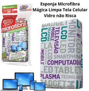 Imagem de Esponja Microfibra para limpar Telas Sensíveis, Celulares, Tvs, notebooks sem riscar,  Flash Limp