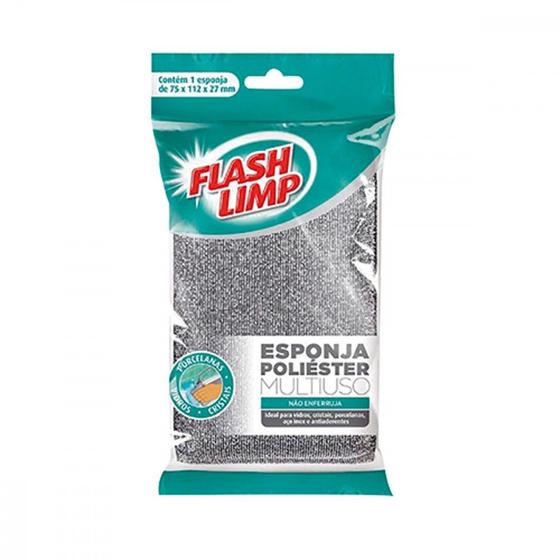 Imagem de Esponja Multi Poliester Flashlimp 141630 ./ Kit Com 10 Unidades