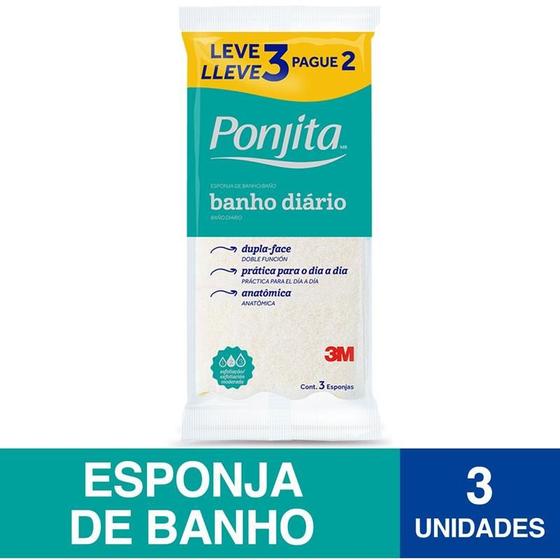 Imagem de Esponja para banho ponjita amarela l3p2 3m