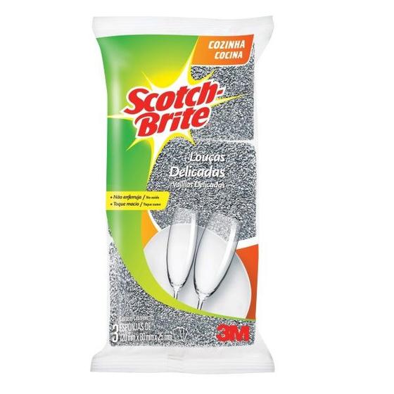 Imagem de Esponja Prateada SCOTCH-BRITE 3M ANTI Risco 3 UNID