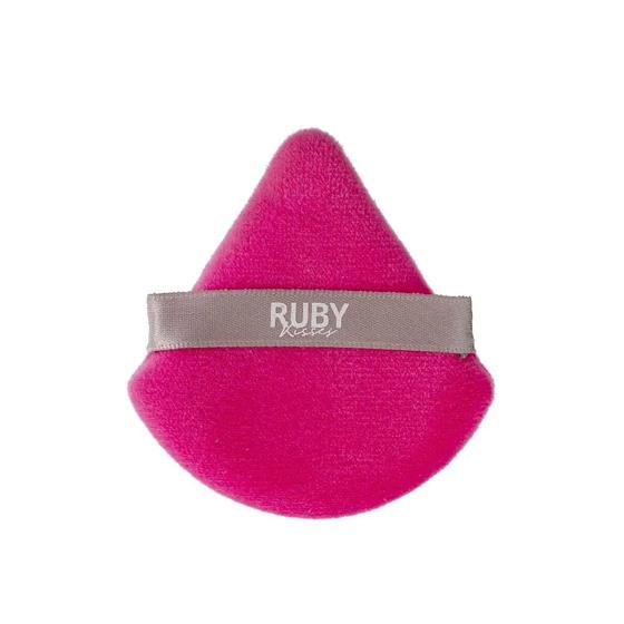 Imagem de Esponja Rosa Triangular Puff Para Pó Maquiagem Ruby Kisses