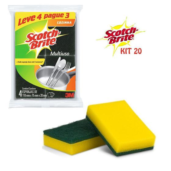 Imagem de Esponja scotch brite multiuso 3m kit 20 Barato