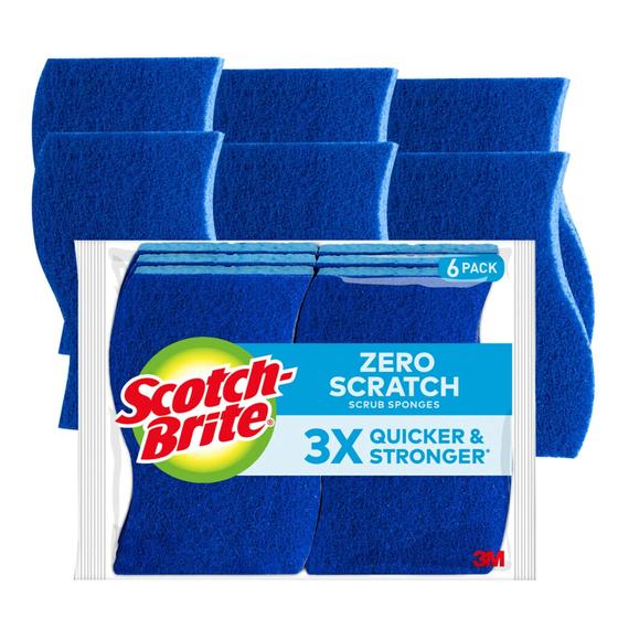 Imagem de Esponjas de Limpeza Scotch-Brite Zero Scratch - Pacote com 6 Unidades