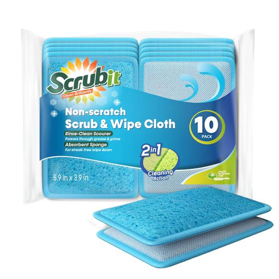 Imagem de Esponjas de Limpeza Scrubit - Pacote com 10 Unidades Azuis